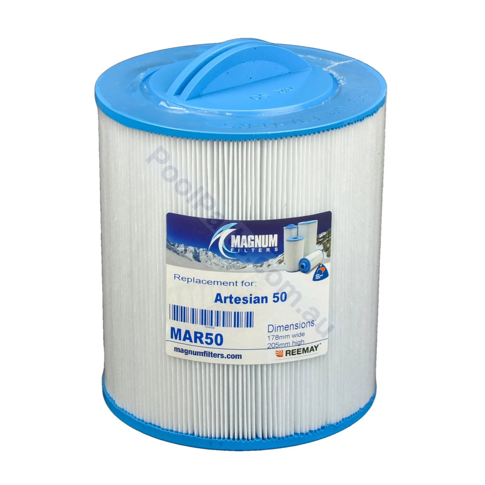 205mm Artesian Spas C50 Pleated Filter Cartridge - 50 sqft - PAS50SV 109518 - Heater and Spa Parts