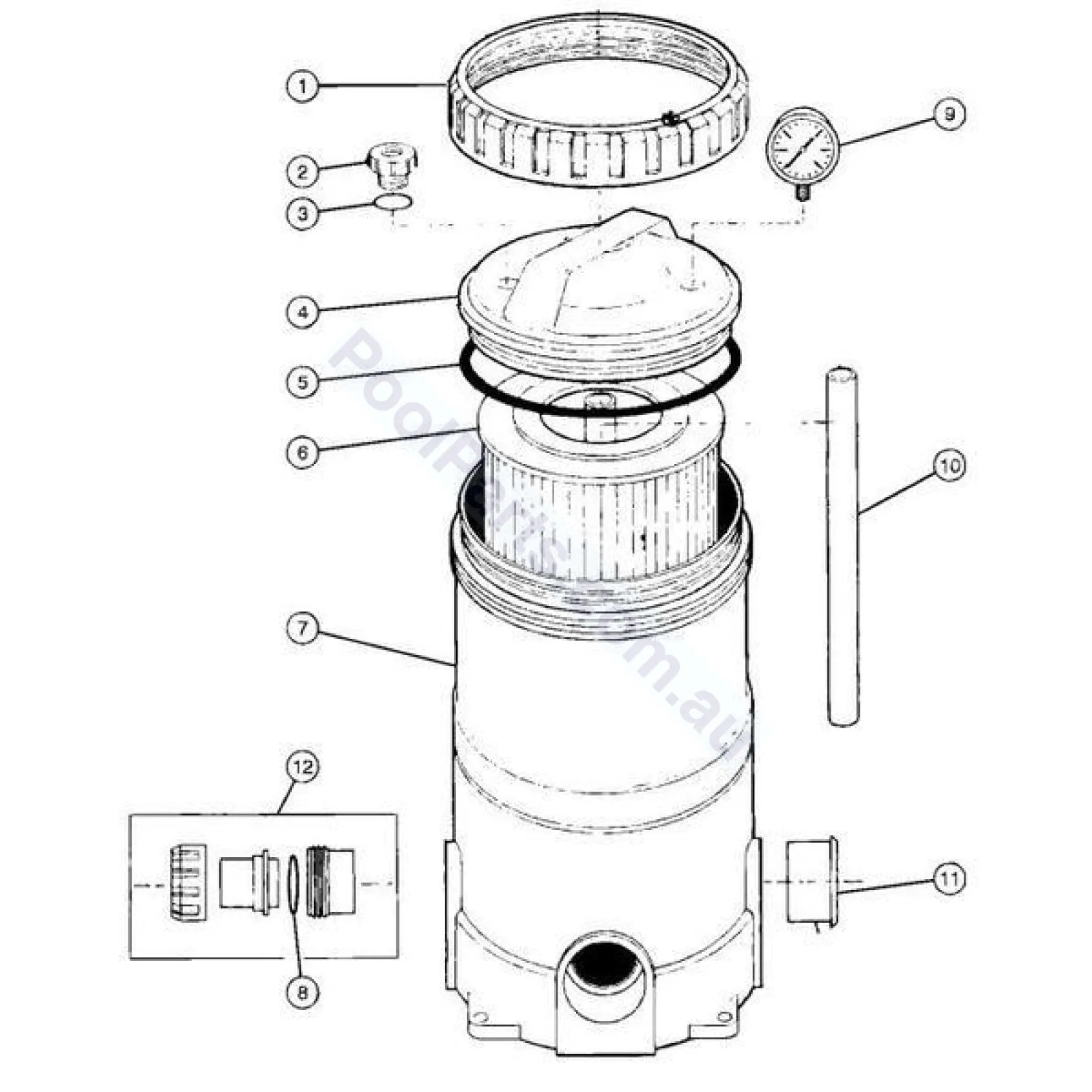 Davey CF / Monarch EcoPure Filter Lid O-Ring Seal - Heater and Spa Parts