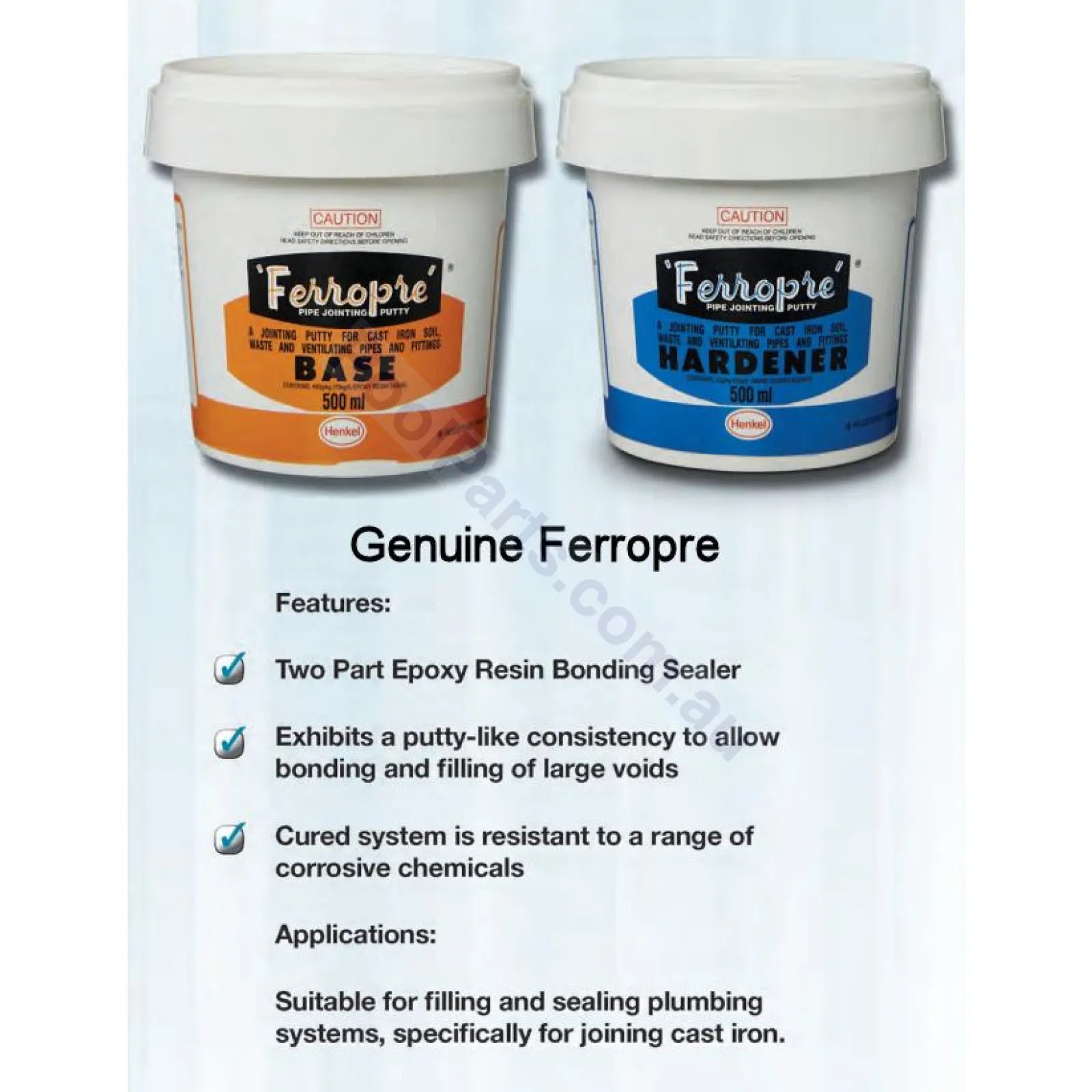 Ferropre GENUINE - 2-part Heavy-Duty Epoxy Repair Kit - Heater and Spa Parts