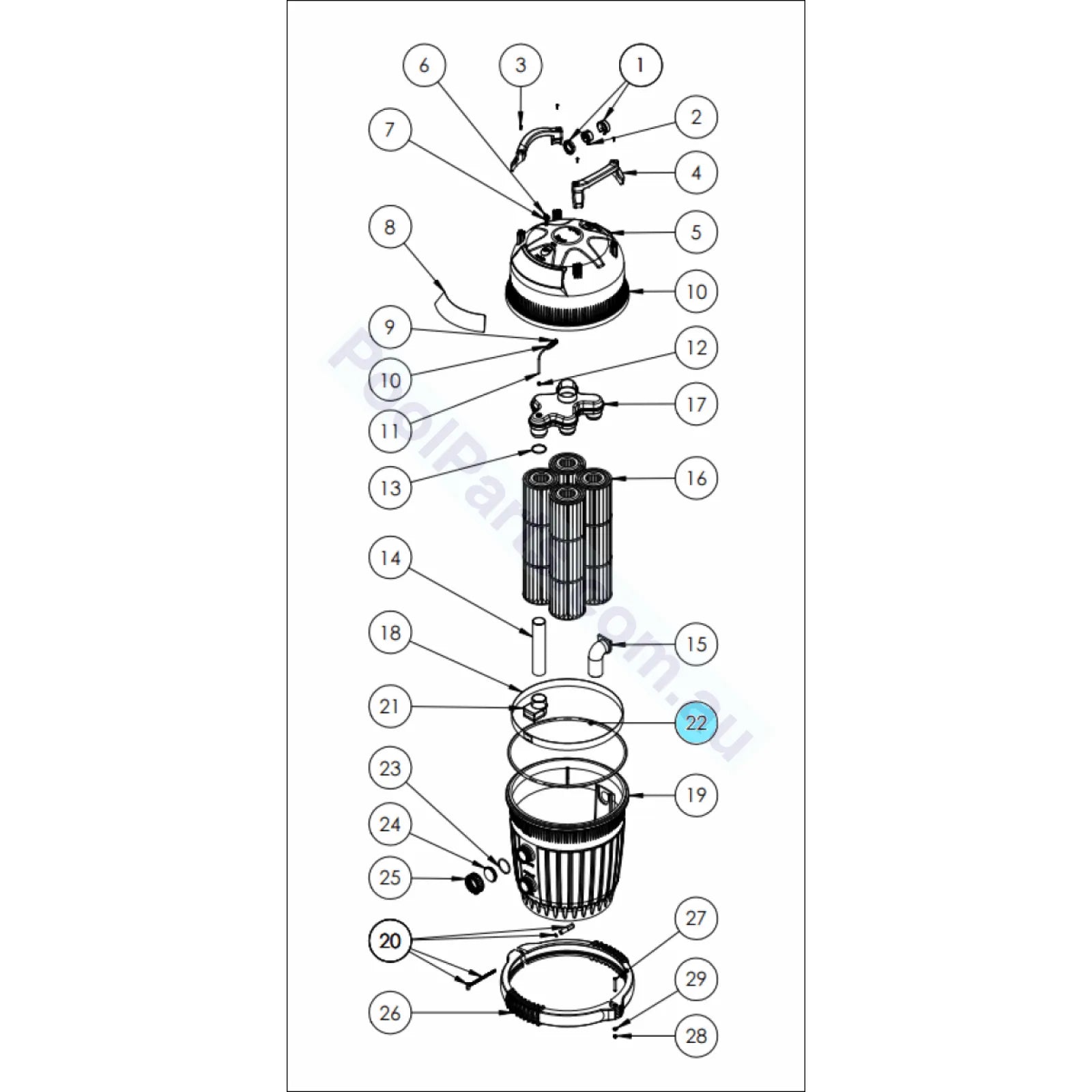 O-ring Seal for Astralpool Hurlcon QL 420 / QL 540 Cartridge Filters