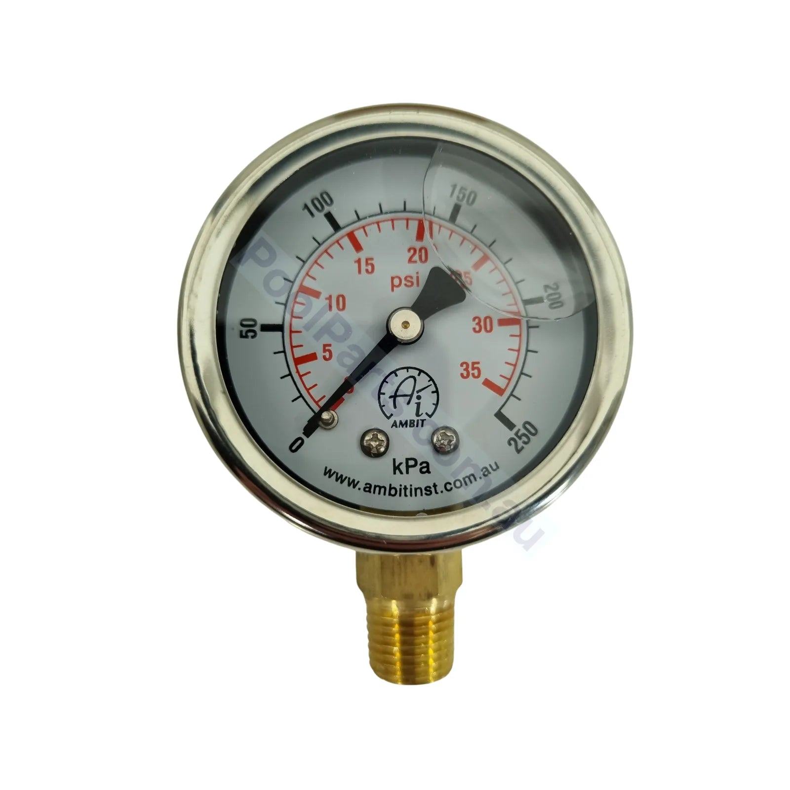 Pressure Gauges - Fluid Filled For Pools And Spas Bottom Mount Filter Parts