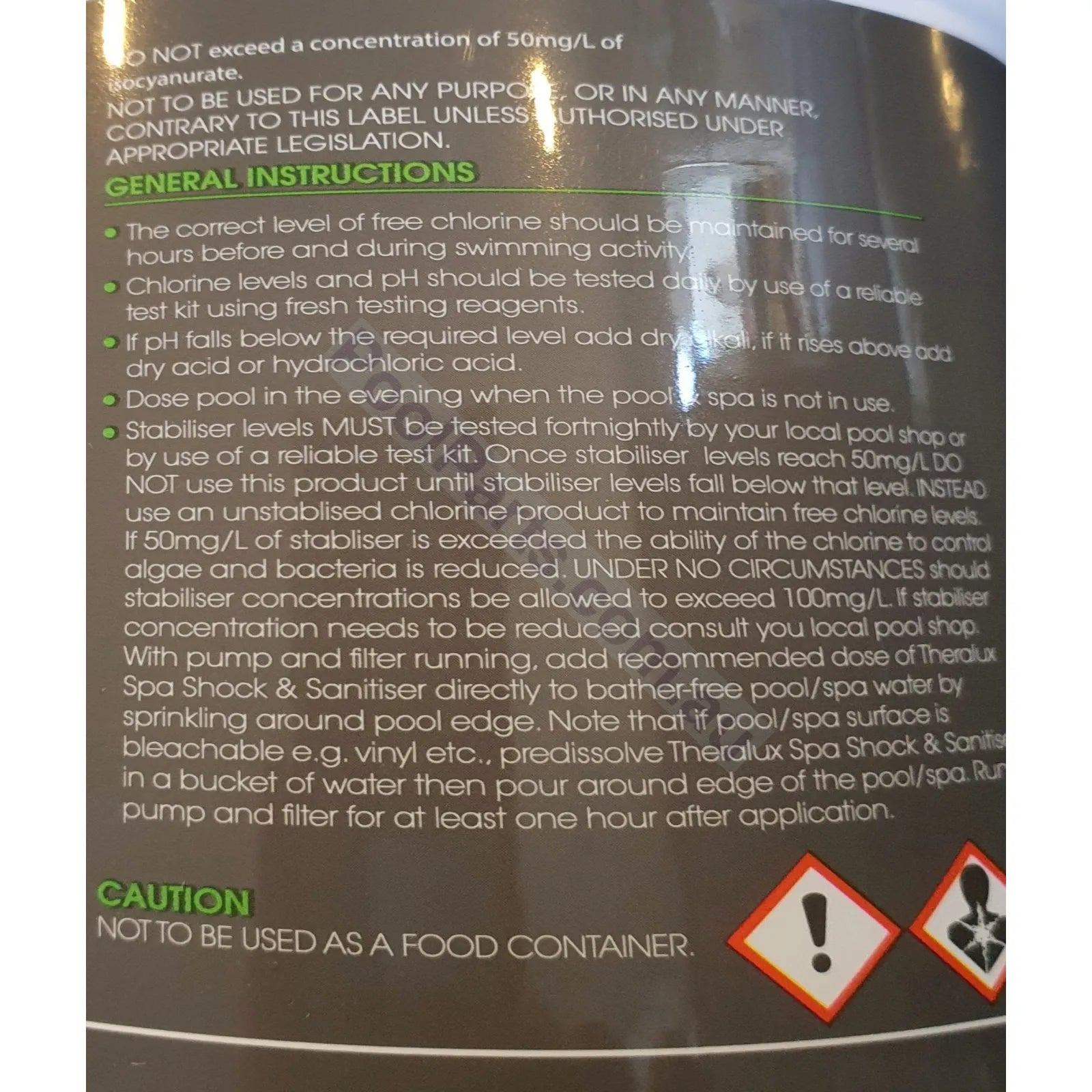 Theralux Spa Sanitizer - Lithium Hypochlorite Replacement - 1kg - Heater and Spa Parts