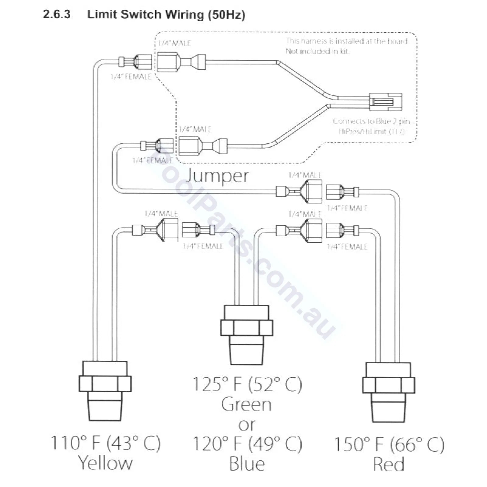 Zodiac Jxi / Astralpool Ixi High Limit Temp Sensor Kit