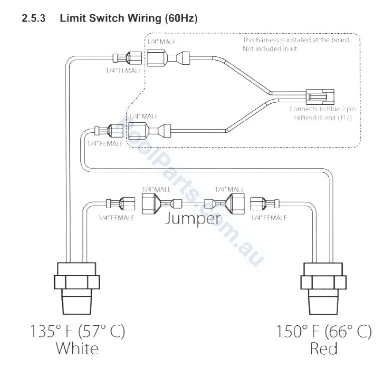 Zodiac Jxi / Astralpool Ixi High Limit Temp Sensor Kit