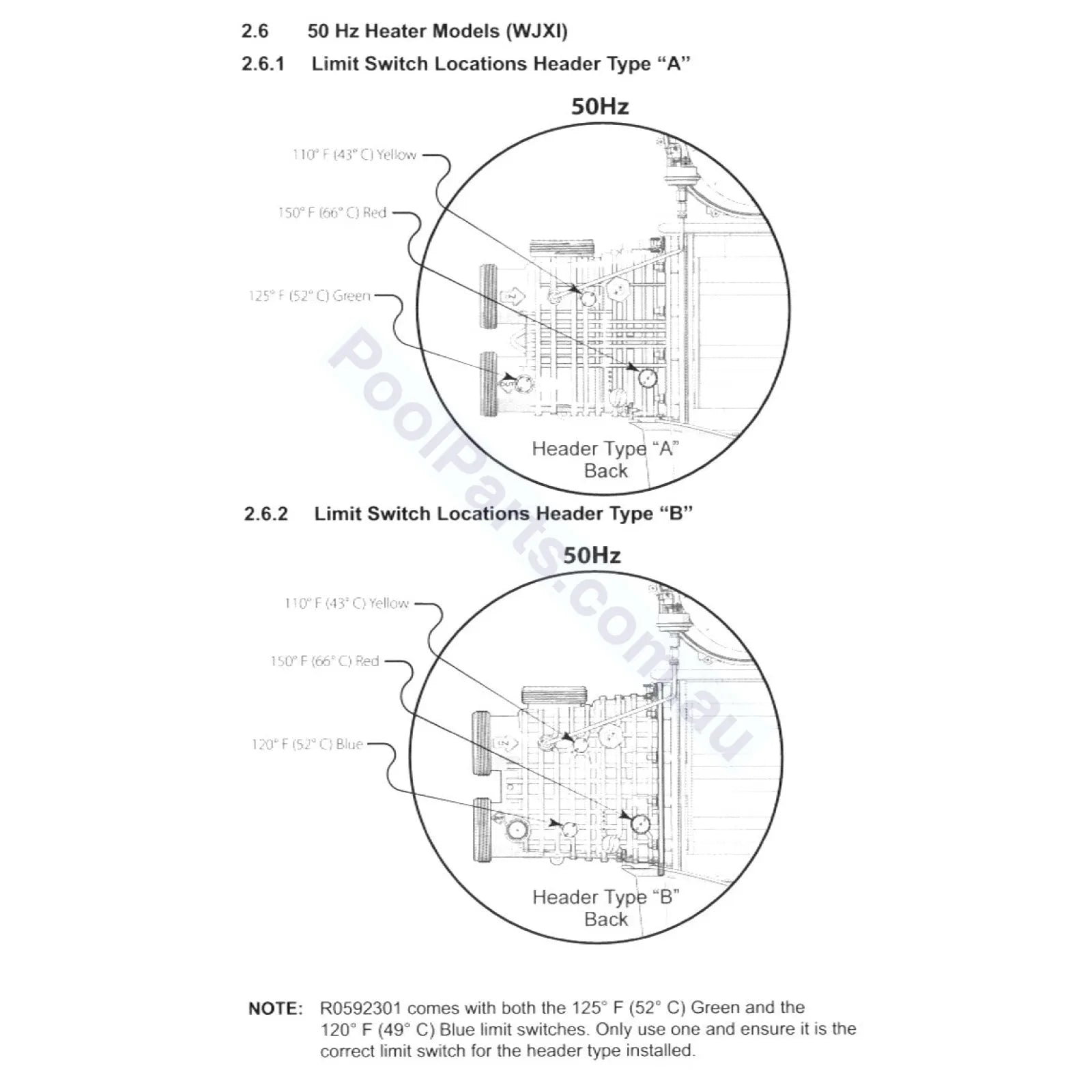 Zodiac Jxi / Astralpool Ixi High Limit Temp Sensor Kit